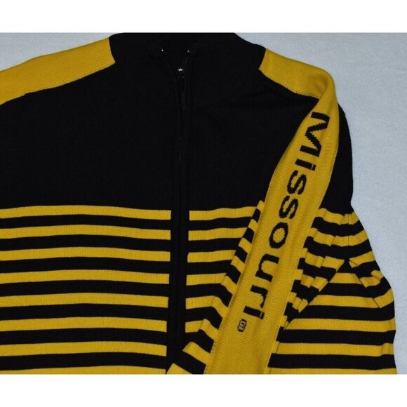 University of Missouri Emerson Street Unisex Sweater XL Yellow Cardigan Striped - Picture 6 of 12